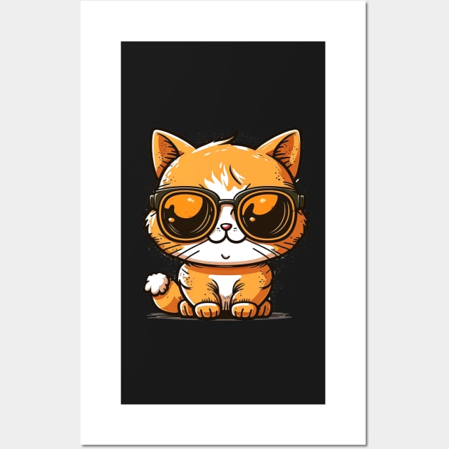 Cat wearing sunglasses cool Wall Art by ramith-concept